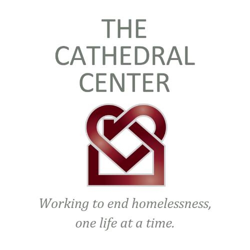 Logo for The Cathedral Center features a heart design. It includes the motto, 